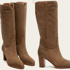 FRYE June Tall Suede Leather Boots
